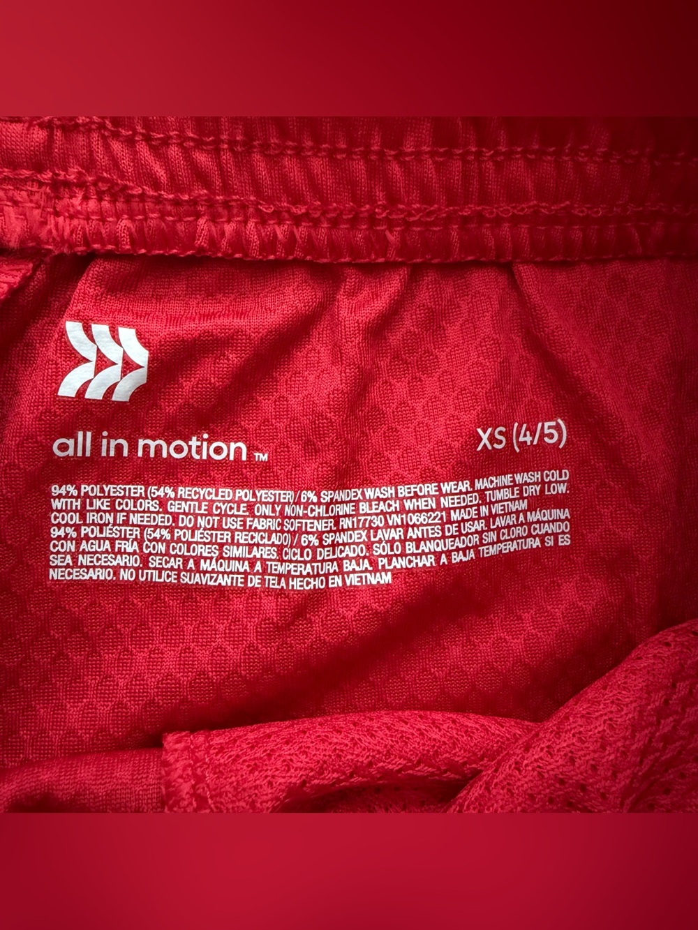 All In Motion Gym Shorts 6" Red Size XS (4/5) - Picture 4 of 11